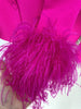 High Street Designer Jacket Women's Ostrich Real Feather Embellished Diamonds Shawl Collar Blazer