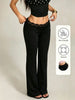 Sexy Lace High Waisted Leggings for Girls, Flared Pants, Daily Casual Elastic Breathable Pants, Women's Clothing for Travel