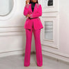 Pearl Splicing Women's Set Long Sleeve Blazer and Wide Leg Pants Suit Winter OL Fall Two 2 Piece Set Outfit