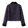 French Retro Color Contrast Small Fragrant Wind Short Coat Women Spring Autumn Slim Tweed Temperament Top Female