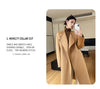 Dual Purpose Collar Wool Coat Horn Button Women 100% Wool Overcoat Double-Layers Autumn Winter Long Jacket Thick Trench Coat #23