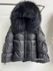 Lagabogy Big Natural Fox Fur Puffer Jacket Winter Clothes Women Thick Warm White Duck Down Coat Female Real Fur Parker