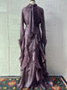 early autumn turtleneck full sleeves shinny ruffles pullover Arabic styles floor length vacation dress female vestido