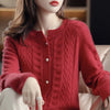 Autumn Knitted Cardigan Women's Jacket Long Sleeve Korean Loose Round Neck Cardigan Sweater Jackets Women Casual Knit Top