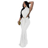 Women O-neck High Split Ruched Stacked Bodycon Midi Maxi Dress Evening Party Club Vestidos Sexy Chic Long Dresses