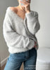 Women Knitted Thick Cashmere Wool Cardigan Chic V Neck Single Breasted Long Sleeve Sweater Fall Winter Coat Outwear
