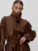 Stand Collar Lace Up Trench Chic Coat Women Long Sleeves Single Breasted Short Windbreaker Spring Daily Street Lady Jacket