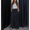 Mujer Black Baggy Pants Woman Pleated Wide Leg Pants for Women Striped Casual Women's Pants Spring High Waist Trousers Womens