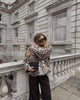 Lady Leopard Print Lapel Fur Coat Women Elegant Single Breasted Loose Jacket Daily Commuting Office Outerwear