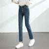 Women's Winter Fleece Warm Jeans Retro Elastic Thickened Comfortable Straight Korean Casual Female Velvet Denim Pants