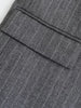 Women With Pockets Striped Single Breasted Blazer Vintage Notched Neck Long Sleeves Female Chic Lady Outfits