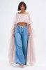 Square Neck Flowy Tunic Blouse Batwing Long Ruffle Maxi Cape Sleeve Loose Chiffon Blouse Women Boho Casual Elegant Flowy Shirt