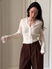 Solid Patchwork Cropped Coat Women Lapel Long Sleeve Loose Zipper Pockets Jacket Autumn Lady Casual Street Outerwear