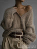 Women Knitted Thick Cashmere Wool Cardigan Chic V Neck Single Breasted Long Sleeve Sweater Fall Winter Coat Outwear
