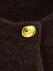 Women Single Breasted Knit Cardigan Long Sleeve O Neck With Pockets Spring Jacket Female Elegant Brown Coat