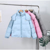 Women's Winter Jacket Coat Hooded Colorful Cute Full Sleeve Warm Zip Up Coats Girl's High Street Outwear Outfit
