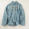 Harajuku Cotton Denim Spring Blouses Long Sleeve Women's Embroidered Shirts Pretty Blouses Woman Jean Shirts