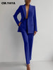 Elegant Blazer Suit and Wide Leg Pants Two 2 Piece Sets Outfits Women Classic OL Work Street Outfit Tracksuit