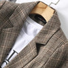 Spring Autumn Plaid Suit Jacket Women Casual Blazers Small Coat Lady Outerwear Loose Tops Female Lattice Blazers