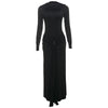 Elegant Long Sleeve Ruched Sexy Maxi Dress Women Gown Autumn Draped Bodycon Long Dresses Female Clothing
