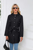 Spring Autumn Hooded Water-repellent Jacket with Belt Thin Casual Loose Trench Coat Women Windbreaker