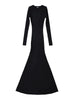 Sexy O Neck Ribbed Knitting Fishtail Sweater Dress Women Full Sleeve Stretch Basic Bodycon Maxi Long Mermaid Robe Vestido