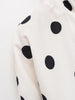 Woman Long Sleeve Polka Dot Solid Jacket High Collar Single Breasted Drawstring Coat Spring High Street Lady Chic Jackets