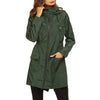 Windproof Waterproof Raincoat Long Jacket Hooded Women Autumn Winter Outdoor Hiking Clothes Long Rain Tops Rainwear Lightweight