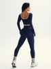 Women's Fall/Winter Round Neck Long Sleeve Yoga Top Outdoor Sports Fitness Yoga Pants