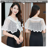 Short Outer Wear Multicolor Knitted Shawl Breathable Short Tulle Shawl Thin Coat Women