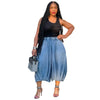 Women Streetwear Fly Denim Calf-Length Pants Autumn Loose Safari Style Cargo Harem Hip Hop Jeans