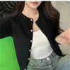 Red Cardigan Sweater for Women Soft Knit Long Sleeve Button-up Crop Jacket Blouse Top Spring Autumn Shrunken Cardigan Y2K