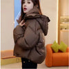 Hooded Collar Cotton-padded Jacket For Women Autumn Winter Solid Loose Warm Female Puffer Coat