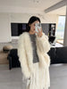 Women Autumn Furry Sweater Coat Single Button Design Knitted Warm Coat Thick Cardigans Clothes Tops For Women Sweater