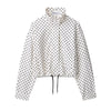 Polka Dot Shorts Sets For Women Outfits Long Sleeve Zipper Turtleneck Jacket Coat Spring Woman Elegant 2 Piece Set