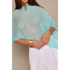 Women Sheer See-through Ponchos Asymmetrical Triangle Hem Blouse Lightweight Solid Color Mock Neck Loose Fit Cape Cover-up Tops