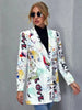 Elegant and Youth Blazer Spring Vintage Irregular Print Casual Woman Clothing High Street Lapel Blazer Woman Outerwears