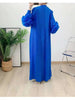 Wine Red Pleated Dress For Women Flower Sleeves Female Evening Party Elegant Clothing Ladies 2DB1827