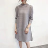 Autumn Style Pleated Autumn Style Women's Loose Large Size Mid-length A-line Dress