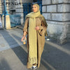 Arabic Women Corduroy Abaya Dress Ramadan Dubai Muslim Modest Cardigan Islamic Autumn Winter Warm Turkey Loose Solid Robe