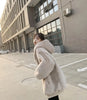 Korean Loose Thick Plush Coat For Women Winter Imitation Fur Rabbits Grass Coat Female Warm Zipper Jacket Hooded Parka Overcoat