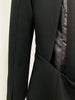 Designer Long Blazer Women's Stylish Backless Diamonds Beaded Shawl Collar Long Blazer