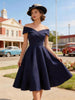 Vintage Off the Shoulder Party Sexy Evening Birthday Dresses Prom Elegant Women Fit and Flare Cotton Dress