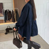 Women's Casual Shirt Button Long Sleeve Denim Dress Loose Pockets Dress