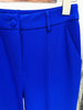 High Street Designer Runway Suit Set Women's Single Button Slim Fit Lapel Blazer Flare Pants Suit 2pcs Royal Blue