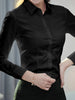 Spring Autumn black white shirt women's Korean version slim fit long sleeved workwear shirt professional dress formal top