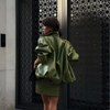 Street Zipper Leather Jackets Skirts Sets Women Loose Stand Collar Full Sleeve Coat Straight Skirt Autumn Winter Lady Suit