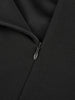 Women Elegant Square Neck 3/4 Sleeve Autumn Work Party Midi Dress Solid Color Zip Front Solid Business Casual Swing A-Line Dress