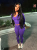 Sporty Casual 2 Piece Set Women Tracksuit Hooded Zip Crop Tops+Leggings Fitness Soft Stretch Streetwear Activity Suit