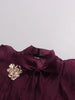 Solid Spliced Ruffles Folds Dresses for Women O Neck Long Sleeves High Waist Patchwork Lace Up Dress Female